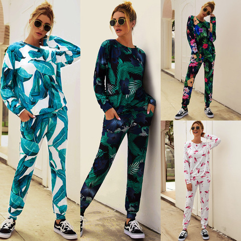 KALENMOS Tracksuit Women Sets 2 Piece Spring Autumn Sports Jogger Long Sleeve Sweatshirt Sportswear Trousers Suits Plus Size ► Photo 1/6