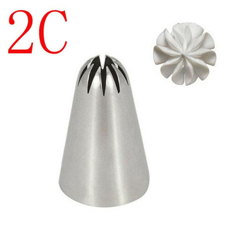 Piping Icing Nozzles for Cream Biscuit Cookie Pastry Tips Stainless Steel Cake Decoration Baking Tools Fondant Cake Tubes #2C ► Photo 1/5