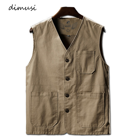 DIMUSI Summer Men's Vests Casual Man Cotton Breathable Mesh Vest Sleeveless Jackets Man Outwdoor Fishing Waistcoats Clothing 8XL ► Photo 1/6