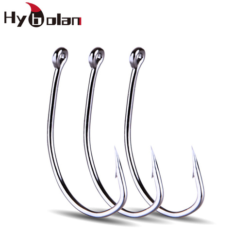 HYBOLAN 50pcs Barbed Fly Fishing Hooks Single Hook High Carbon Steel Sea Carp Fishinhook Style Sharp Fish Sea Accessories Tackle ► Photo 1/6