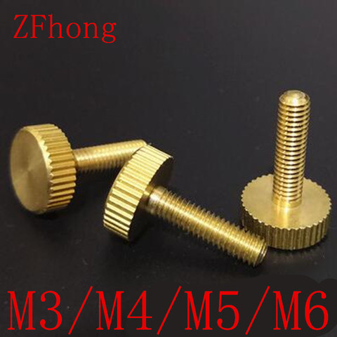 20PCS/LOT M3 M4 M5 M6 knurled Brass flat head Hand tighten Thumb Screws ► Photo 1/2