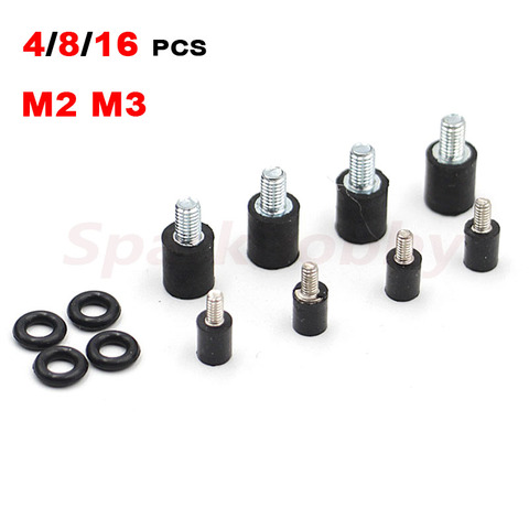 4/8/16PCS M2 M3 2/3mm FPV CC3D F3 F4 F7 Flight Controller FC Anti-Vibration Shock Absorbing Rubber Column Fixed Screw For RC DIY ► Photo 1/6