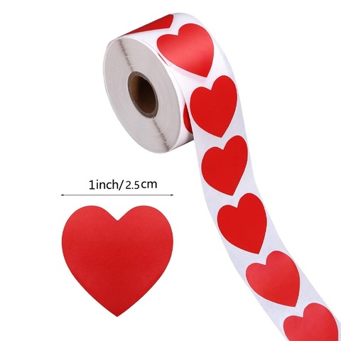 Heart shape of Red Stickers seal labels 50 Labels stickers scrapbooking for Package and wedding decoration stationery sticker ► Photo 1/6