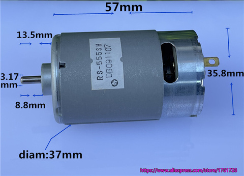 Brand new Mabuchi RS-555SH large torque 12V 18V 24V strong magnet carbon brush 555 DC motor ~ ► Photo 1/4