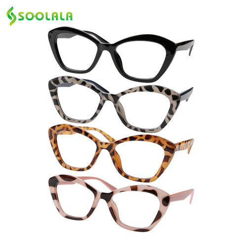 SOOLALA 4pcs Cat Eye Women Reading Glasses Okulary Ajurwedyjskie Eyeglass Presbyopic Reading Glasses 1.0 1.5 1.75 2.0 2.5 to 4.0 ► Photo 1/6