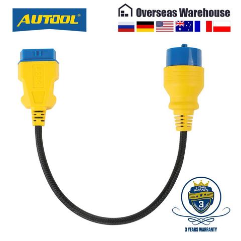 AUTOOL 40CM OBD2 Extension Cable Connector for BMW 20pin OBD2 Adapter Wire Nylon OBDII Male to Female Extension Cord ► Photo 1/6