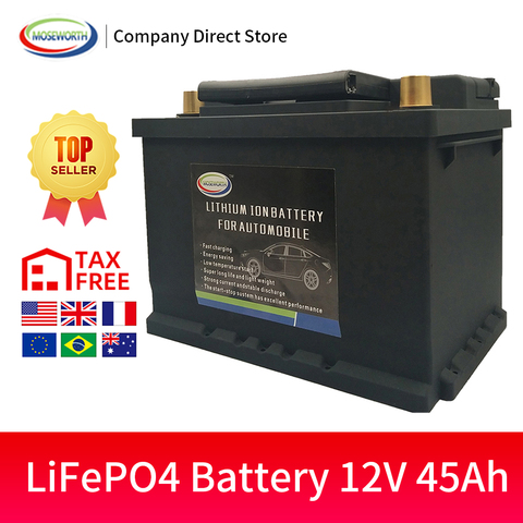 45AH Auto Battery LiFePO4 - Lithium Phosphate ion Battery LBN1-45 12V 860CCA Size-230x175x190mm LiFePo4 Automotive Car Battery ► Photo 1/6