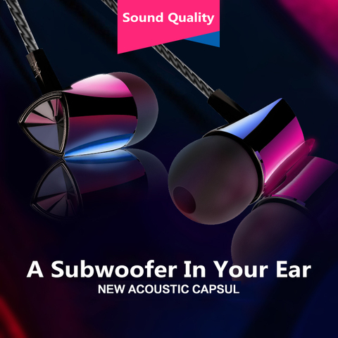 NEW Wired Earphone Mobile Phone 3.5mm Subwoofer In-ear Headphone With Microphone Tuning Stereo Headset For Huawei Xiaomi Samsung ► Photo 1/6