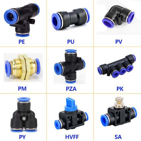 1PCS Pneumatic Fittings PY/PU/PV/PE/HVFF/SA Air Hose Quick Couplings 4mm to 12mm Water Pipe Connector Pneumatic Parts Push in ► Photo 1/6