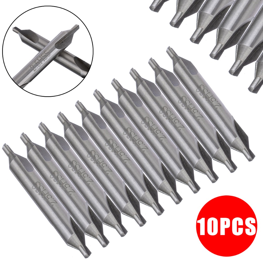 10pcs 2.0mm Combined Center Drill Countersinks 60 Degrees