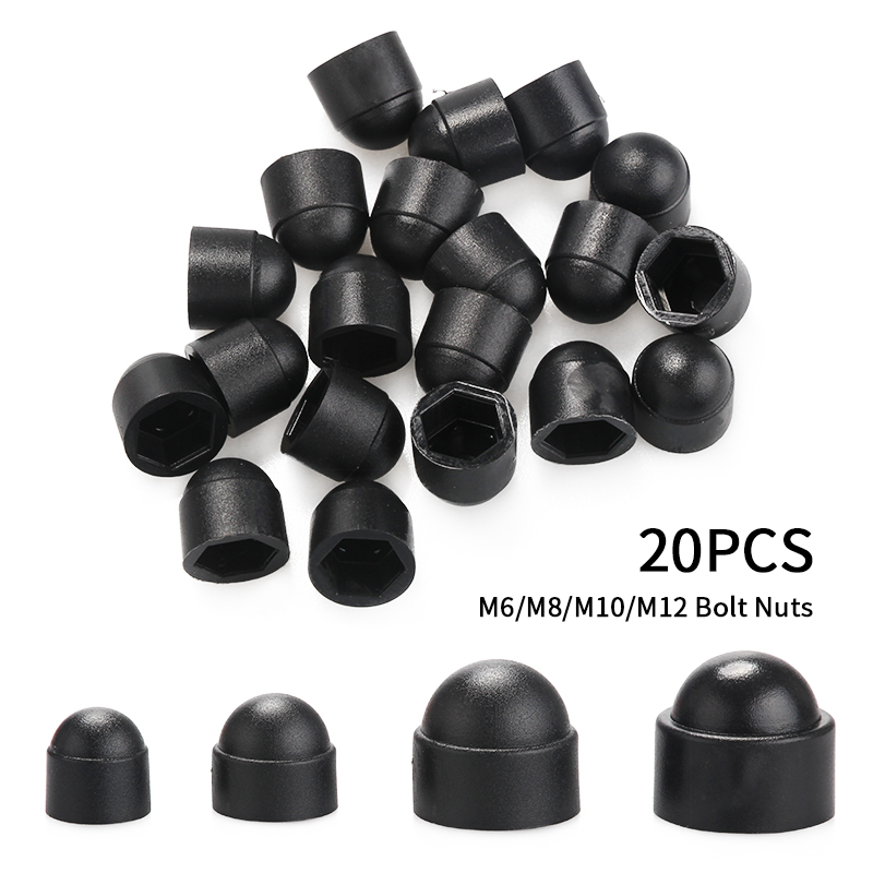 Black nut cap covers hexagon plastic nylon protection bolt cover caps 