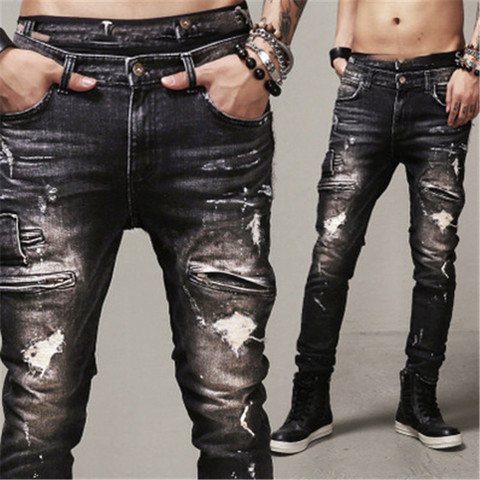 Motorcycle Accessories MotoCross Pants Motorcycle Man's Jeans Street Outfit Ripped Denim Heavy Metal Style Jeans ► Photo 1/5