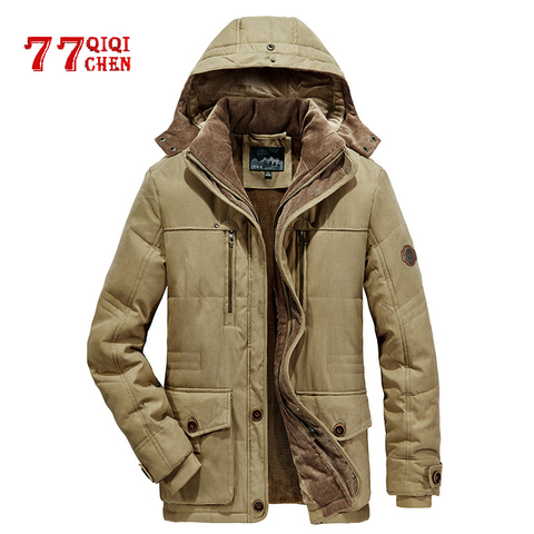Thick Winter Jacket Men Plus Size 6XL 7XL Cotton Hooded Parkas Mens Military Multi-Pocket Parkas Hombre Invierno Keep Warm -30'C ► Photo 1/6