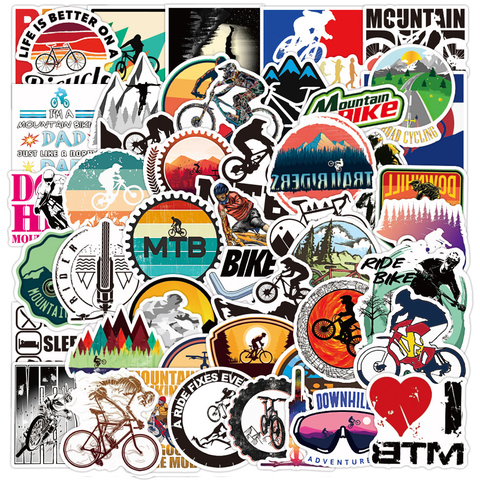 50PCS Mountain Bike Stickers Waterproof Outdoor MTB Bicycle Sticker Cool For DIY Laptop PC Phone Skateboard Luggage Pegatinas ► Photo 1/3