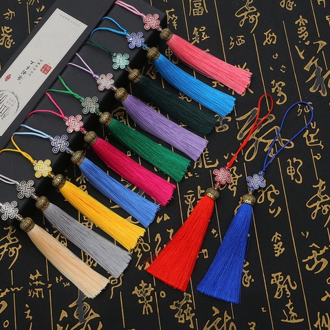 2/1Pcs Metal Caps Fringe Trim Bookmark Silk Tassels DIY Curtain Clothes Bag Craft Supplies Classical Style Tassel Pendant ► Photo 1/6