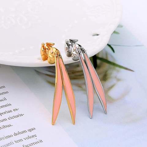 kissme Unilateral Unique Two-tone Enamel Rabbit Ears Drop Earrings For Women Gift Concise Style Dangle Earring Fashion Accessory ► Photo 1/6
