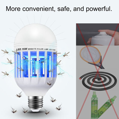 15W LED Mosquito Killer Bulb 110V 220V Home Lighting Lamp E27 Anti Zapper Mosquito Insect Flying Moths Killer Repeller LED Light ► Photo 1/6