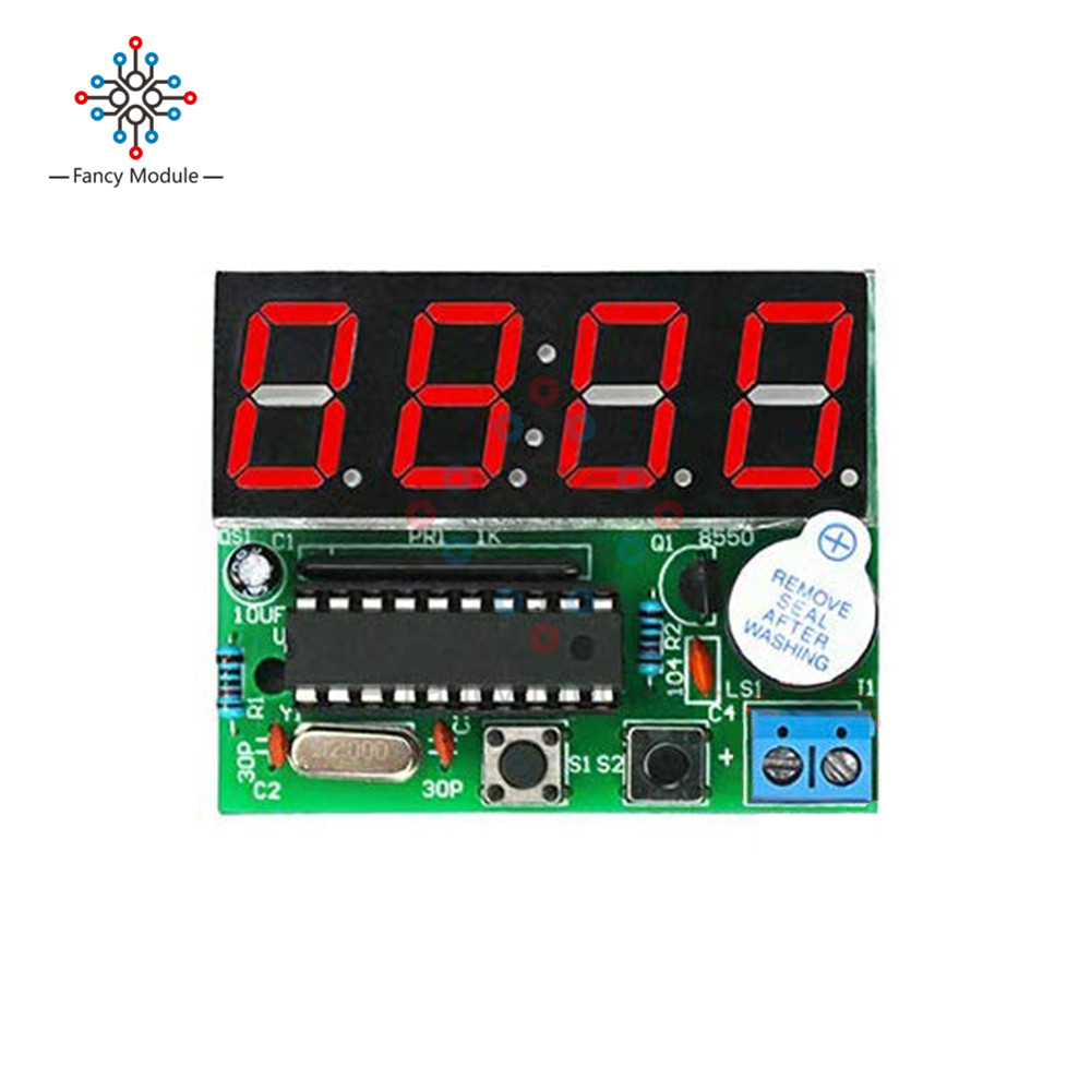 Digital 4 Bits AT89C2051 Electronic Clock Electronic Production Suite DIY Kits 