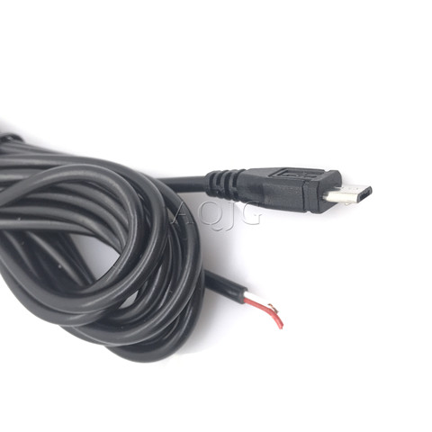 1 pcs high quality 70cm Black micro Usb Male Plug 2 wire Power Cable Cord stripped Maximum current 3A for Raspberry pie DIY ► Photo 1/4