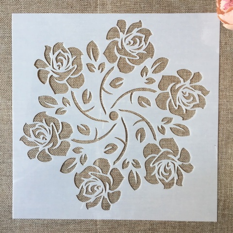 1Pcs 30*30cm Big Rose Flower Hex Mandala DIY Layering Stencils Painting Scrapbook Coloring Embossing Album Decorative Template ► Photo 1/1