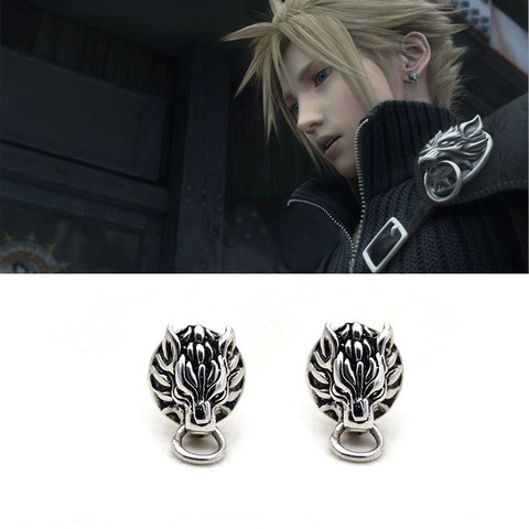 Hot Game Final Fantasy Cloud Strife Wolf Stud Earrings For Men Women ► Photo 1/6