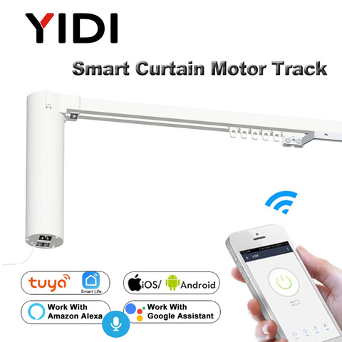 Wifi Smart Automatic Curtain Control System Smart life Motorized APP remote voice control Curtain motor track rail ► Photo 1/6