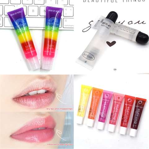 Plumper Gel Moisturizing Lip Gloss Lip Tint Fruity Lip Balm Mouth Care Oil Nourish Cosmetics Base Liquid Lipstick Makeup TSLM2 ► Photo 1/6