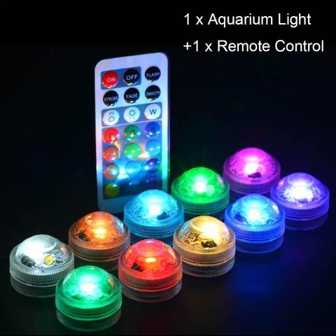 Remote Control Color Change Round Aquarium LED Light Submersible Fish Tank Lamp ► Photo 1/6