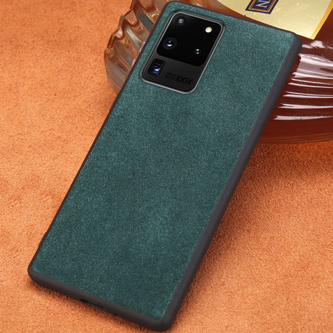 Cow Suede Genuine Leather Case for Samsung Galaxy S20 Ultra S20 FE S8 S9 S10 Plus Note 20 10 9 A50 A70 A71 A51 2022 M31 M51 A21S ► Photo 1/6