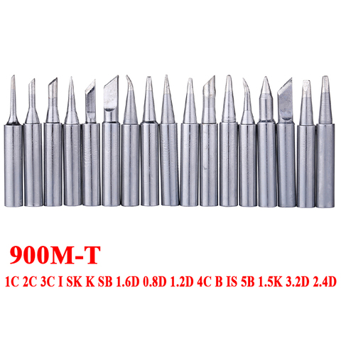 17pcs/lot Lead-Free Soldering Iron Tip 900M 900M-T-K Welding Sting Solder Tips for Hakko 936 Soldering Station ► Photo 1/2