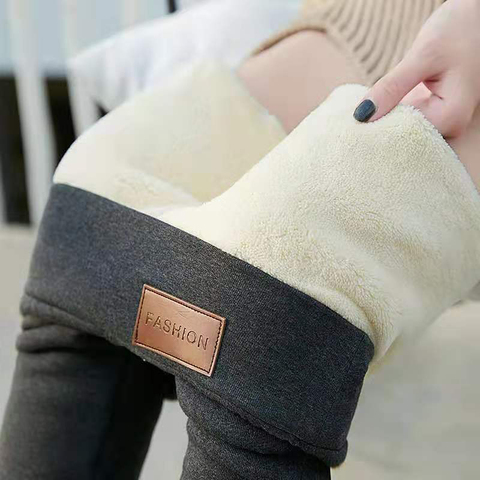 Winter Velvet Leggings Women's Warm Pants Cold-Resistant Solid Color Leggings Stretchy Comfortable Keep Warm And Fleece Legging ► Photo 1/6