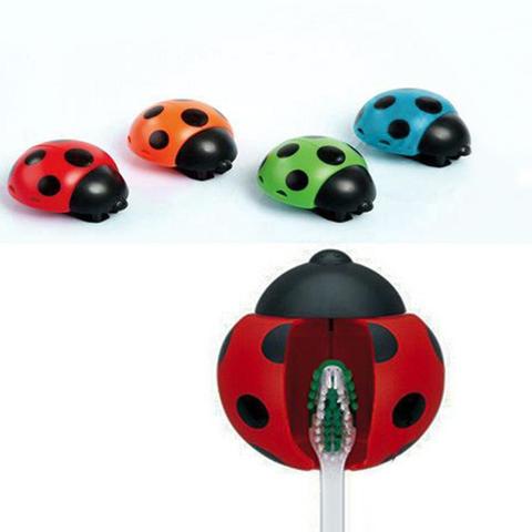 Lovely Ladybug Home Bathroom Suction Cup Wall Mounted Toothbrush Holder Rack Toothbrush Holder Rack Toothbrush Holder Rack Tooth ► Photo 1/6
