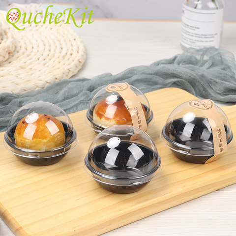 100Sets Clear Transparent Moon Cake Cupcake Packaging Box Christmas Wedding Party Cake Package Egg-Yolk Puff Container ► Photo 1/5