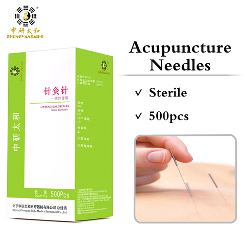 Wholesale Sterile 500Pcs 100 1Box Disposable Acupuncture Needles Zhongyan Taihe Beauty Massage Needle + Tube, Valid for 5 Years ► Photo 1/6