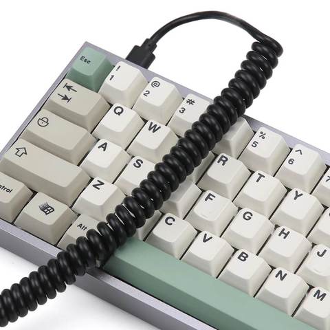Mantistek USB C Port Coiled Cable Wire Mechanical Keyboard USB Cable Type C USB Interface For Poker 2 GH60 Keyboard Kit 87 104 ► Photo 1/6