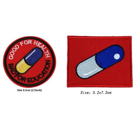 Japanese Akira Kaneda Good For Health Bad For Education Iron Sew On Patch Akira Pill Anime Cosplay Tetsuo Patch badge applique ► Photo 1/3