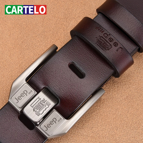 CARTELO Genuine Leather For Men High Quality Black Buckle Jeans Belt Cowskin Casual Belts Business Belt Cowboy waistband ► Photo 1/6