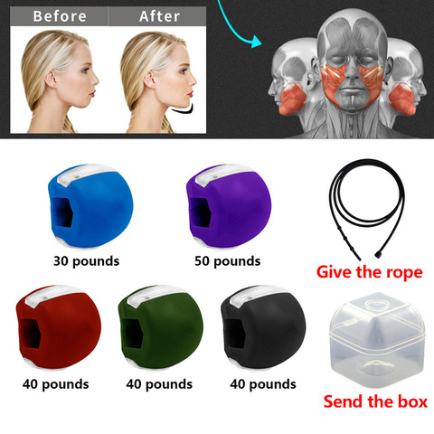 Jawzrsiz 30/40/50Pounds Face Masseter Men Facial Pop NGo Mouth Jawline Jaw Muscle Exerciser Chew Ball Chew Bite Breaker Training ► Photo 1/6