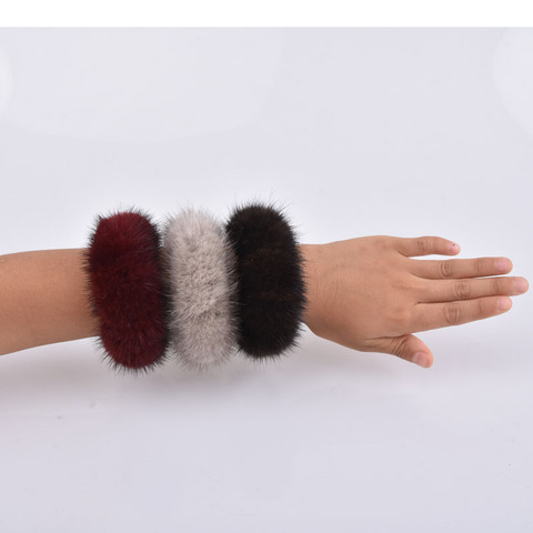 Fashion Women Soft Mink Hair Scrunchie Rope Ponytail Tail Stripe Wrist Band Vintage Elastic Hair Bands Rubber Rope Headdress ► Photo 1/6