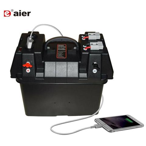 24-27 Group Smart Marine Battery Box with USB Charger & 12V Socket & Voltmeter Automotive Marine RV Camper Safely Stores ► Photo 1/6