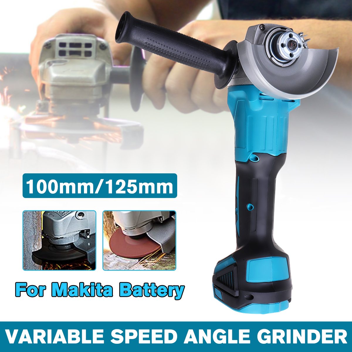 125/100mm 4 Speed Brushless Electric Angle Grinder Machine Woodworking Power Tool For 18V Makita Battery (Without battery) ► Photo 1/6