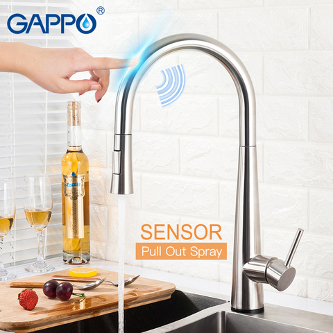 GAPPO Sensor Kitchen Faucets Smart Touch Inductive Sensitive Faucets Mixer Water Tap Single Handle Pull Out Kitchen Faucets ► Photo 1/6