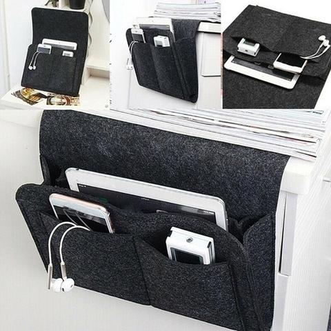 Bedside Storage Bag Felt Bed Sofa Side Pouch Remote Bedside Bed Organizer Hanging Caddy Holder Pockets Storage Control Couc Z8O9 ► Photo 1/6