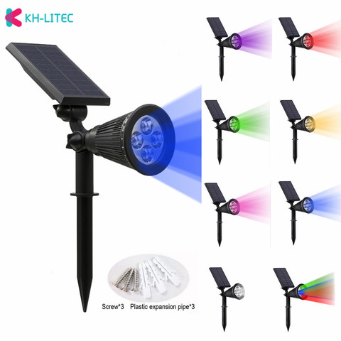 KHLITEC Solar Spotlight Adjustable Solar Lamp 4/7 LED Waterproof IP65 Outdoor Garden Light Lawn Lamp Landscape Wall Lights ► Photo 1/6