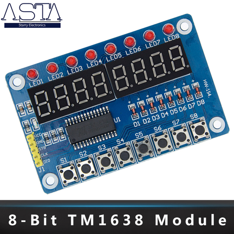 D82 1pcs Key Display For AVR   New 8-Bit Digital LED Tube 8-Bit TM1638 Module ► Photo 1/4