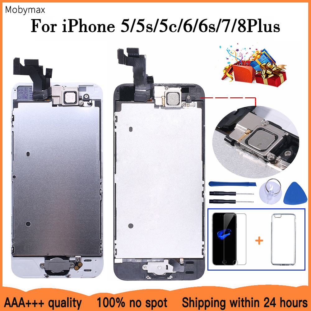 AAA+++ LCD Full Assembly For iPhone 5 5C 5S SE 6 7 8 Plus Touch Glass Display LCD Digitizer Replacement+Front Camera+Ear Speaker - history & Review AliExpress Seller - Mobymax Store Alitools.io