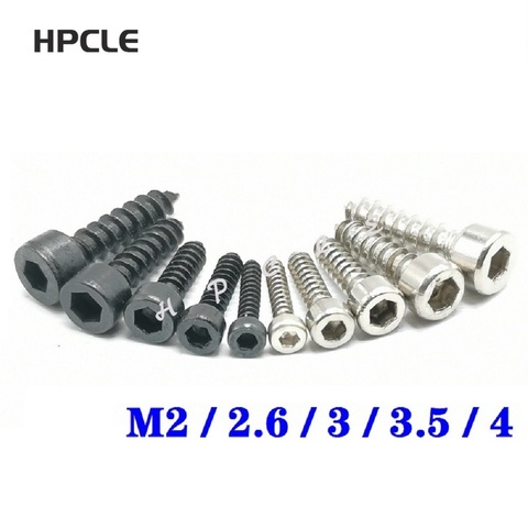 M2 M2.6 M3 M3.5 M4 M5 M6 Hex Hexagon Socket Cap Head Self Tapping Screw 8.8 Grade Black/Nickel Zinc Allen Head Screw for Speaker ► Photo 1/4