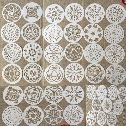 42Pcs/Set 10cm Mandala Round Geometry DIY Layering Stencils Painting Scrapbook Coloring Embossing Album Decorative Template ► Photo 1/4