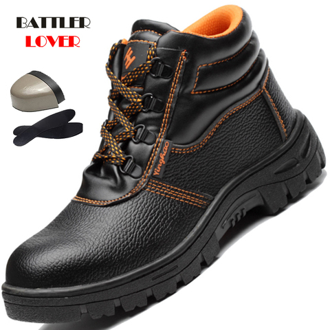 2022 Military Combat Men's High Top Steel Toe Cap Anti Smashing Work Boots Shoes Men Iron Nose Anti-puncture Winter Safety Shoes ► Photo 1/6