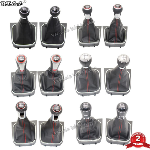 For VW Golf 5 A5 MK5 R32 GTD GTI 2004 2005 2006 2007 2008 2009 Car 5 / 6 Speed Car Gear Stick Level Shift Knob With Leather Boot ► Photo 1/6